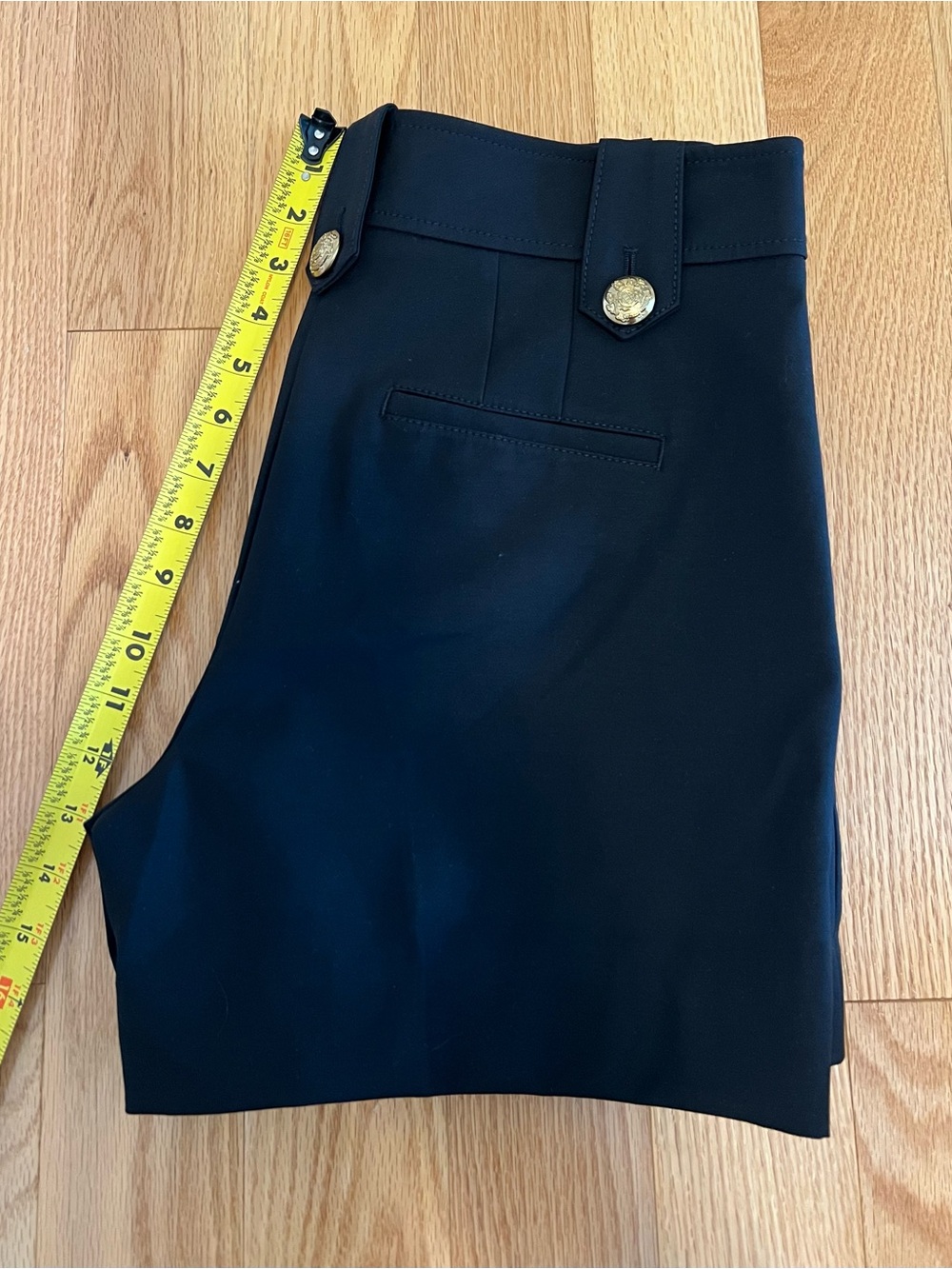 White House Black Market Black Shorts with Gold Button Accents - Picture 7 of 9
